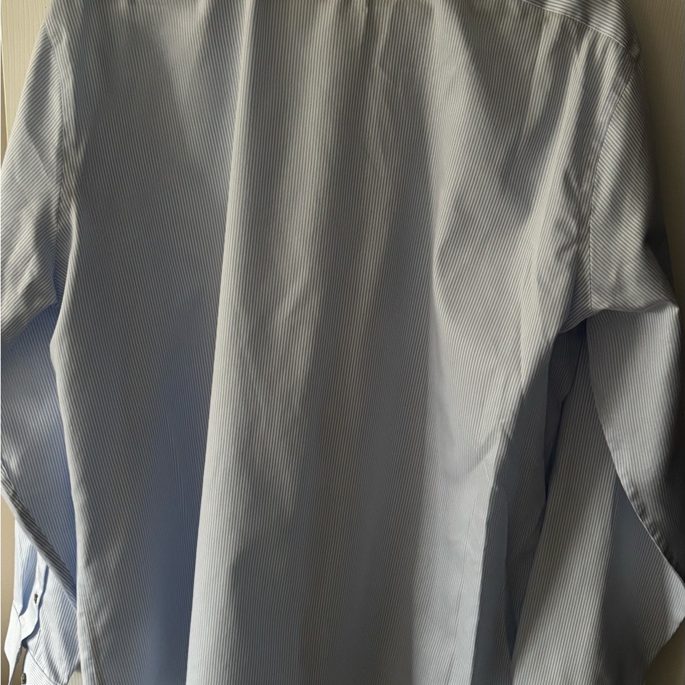 Calvin Klein Men's Blue Pinstripe Dress Shirt - Picture 3 of 3